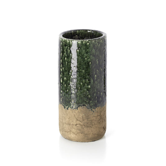 The Moss Cylinder Vase - Concrete Green - L