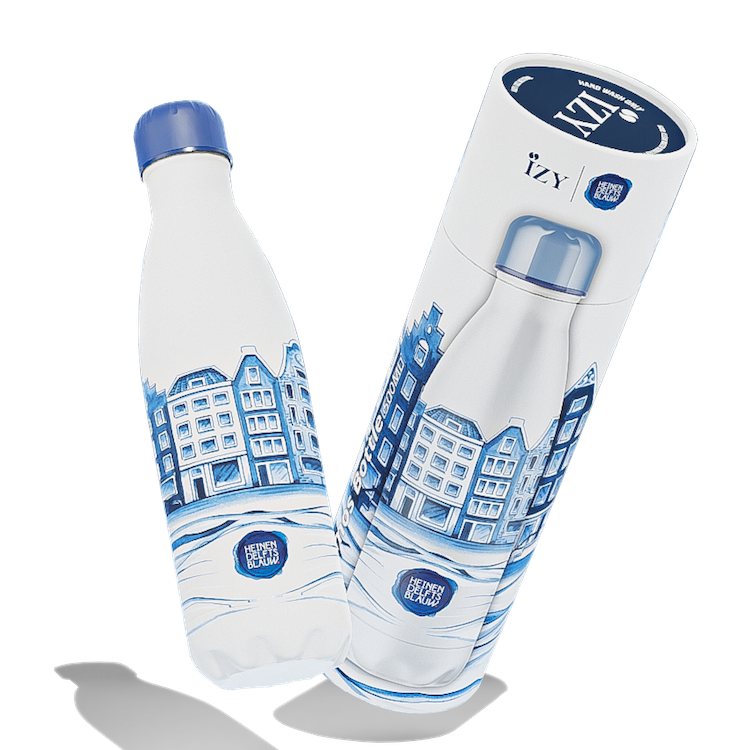 IZY Thermosfles – Heinen Delfts Blauw Plateel – 500ML
