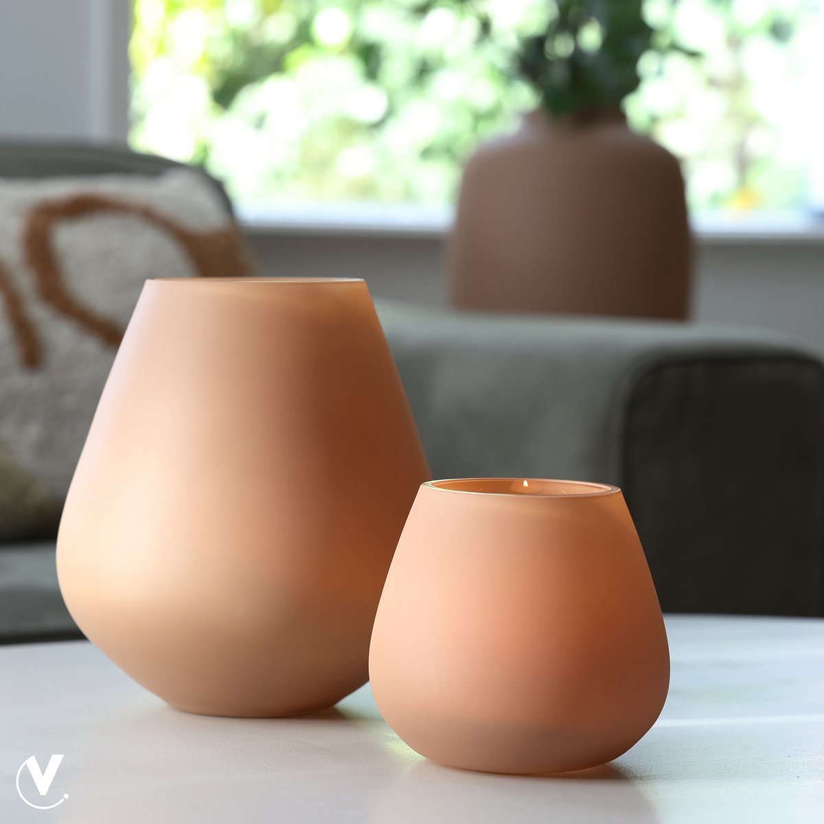 Waxinelichthouder - Tasman XS matte sand (set van 2 stuks) – Vase The World (foto 3 van 5)