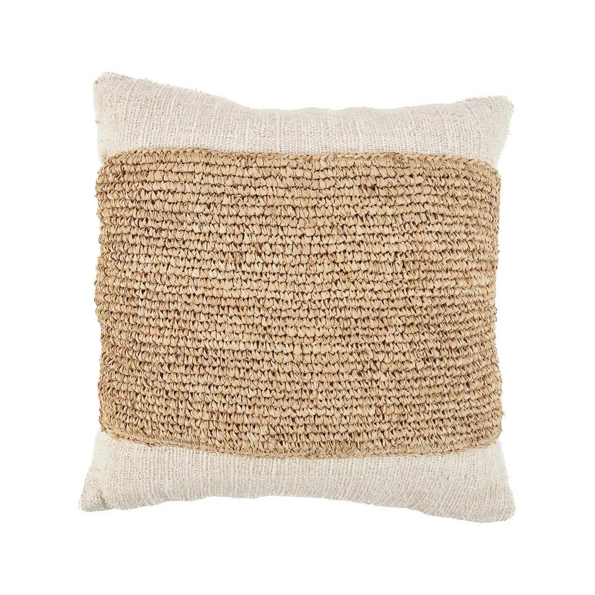 De Raffia Stempel Kussenhoes - Natuurlijk – Bazar Bizar Living