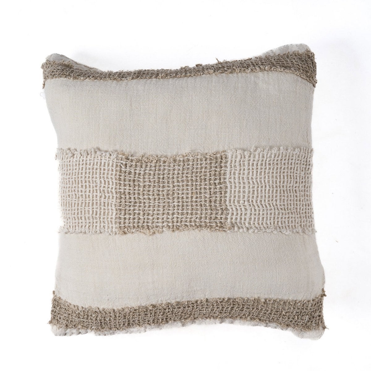 Kussenhoes met linnen draden - Wit naturel – Bazar Bizar Living