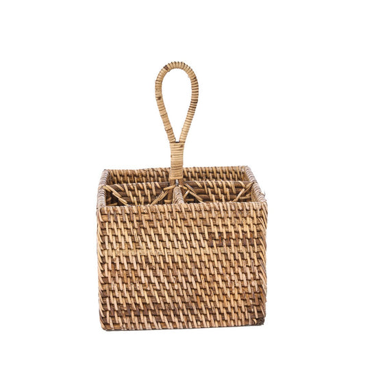De rotan bestekbak N°4 - Natuurlijk bruin