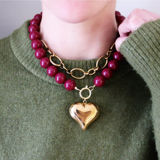 Kralenketting XXL - kers