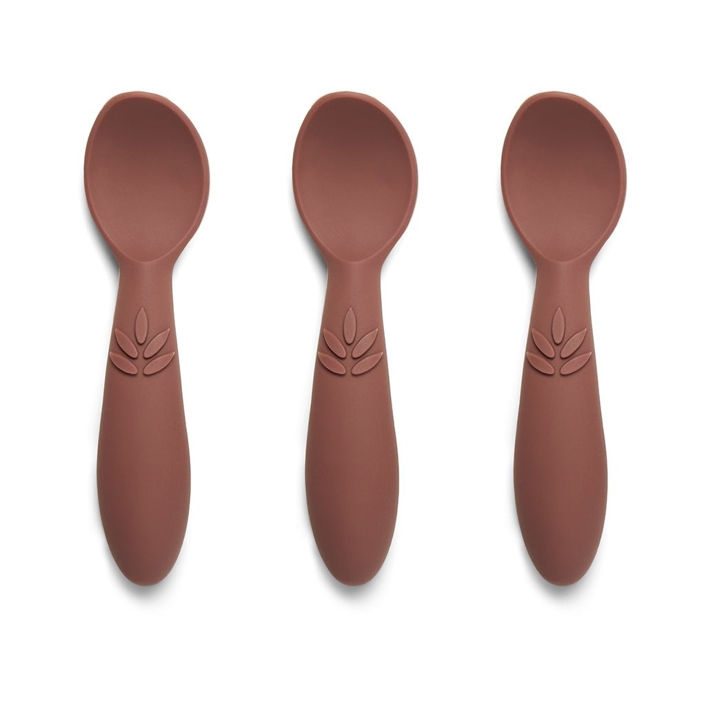 Ella Siliconen Lepel 3-Pack Mahonie