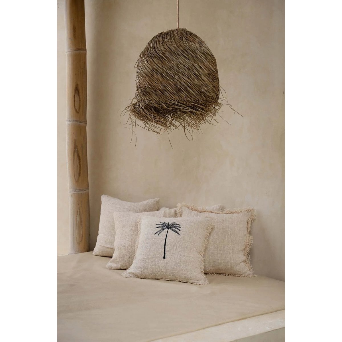 De Gili Palm Kussenhoes - Natuurlijk Zwart – Bazar Bizar Living (foto 3 van 8)