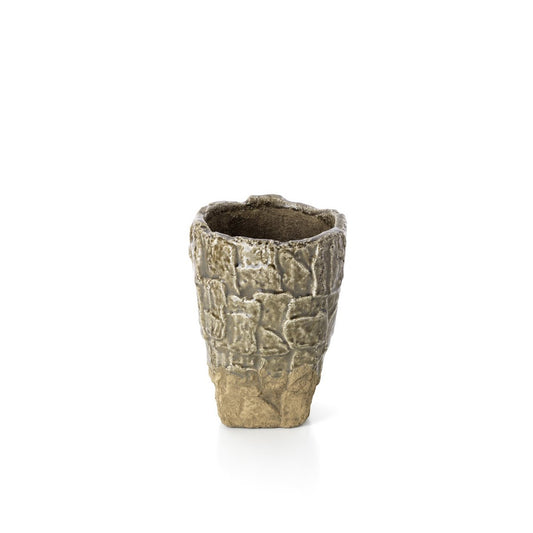 De Rock Texture Vaas - Grijze steen - S