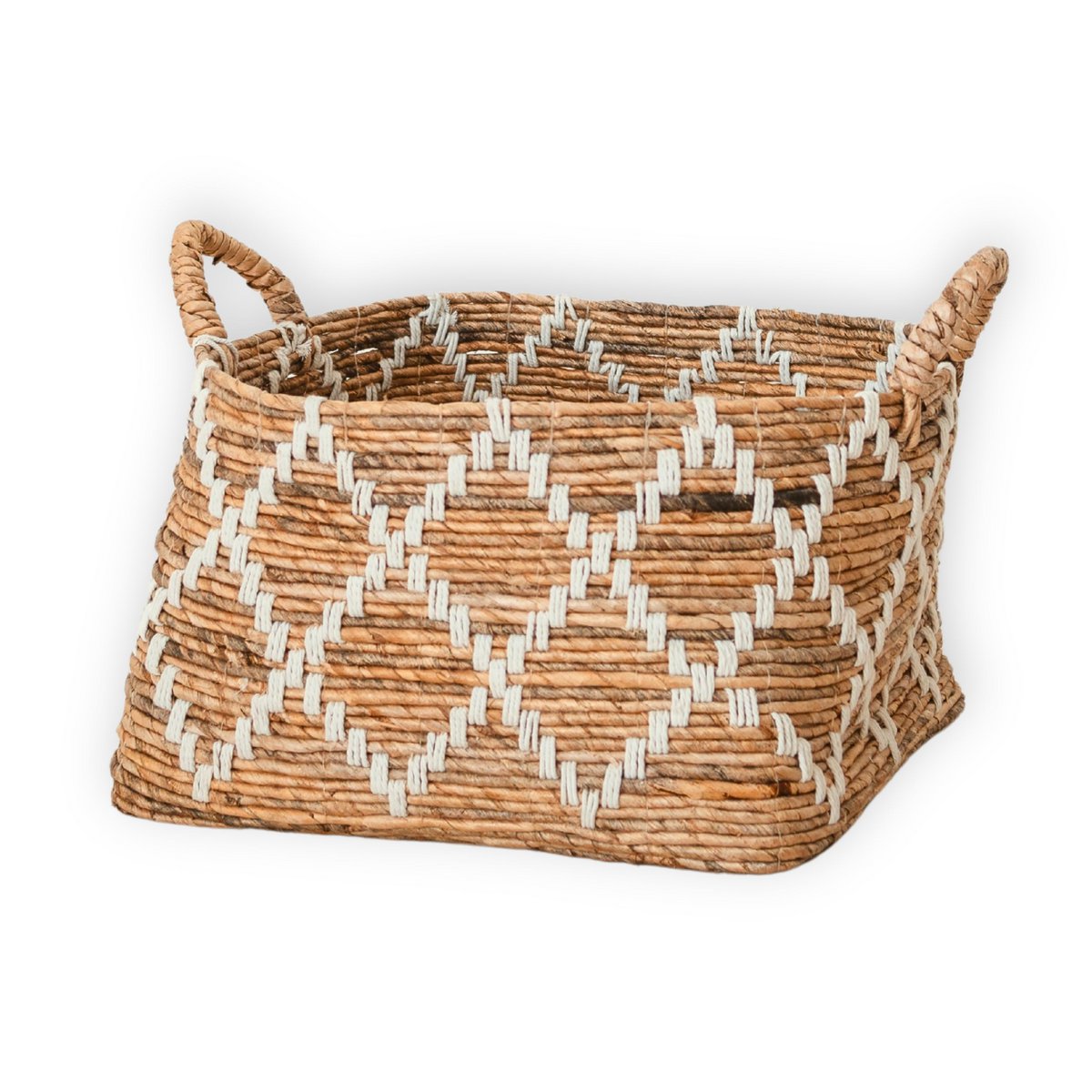 Boho wasmand – vierkante plankmand – geweven opbergmand – plantenmand – decoratieve mand gemaakt van bananenvezel GANDARIA (2 maten) – Soeji (foto 2 van 7)