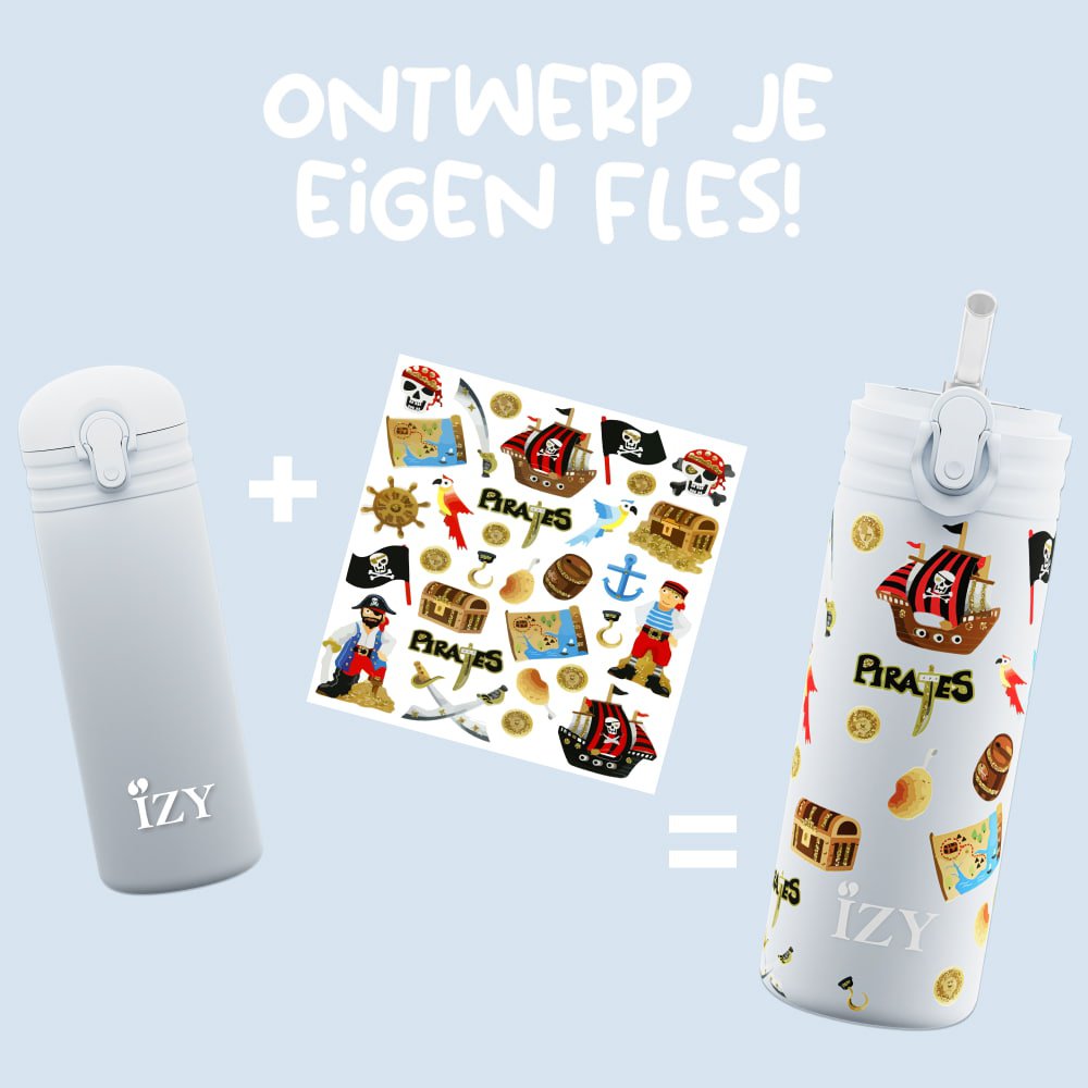 IZY Kids Thermosfles – Blue Pirates – 350ML