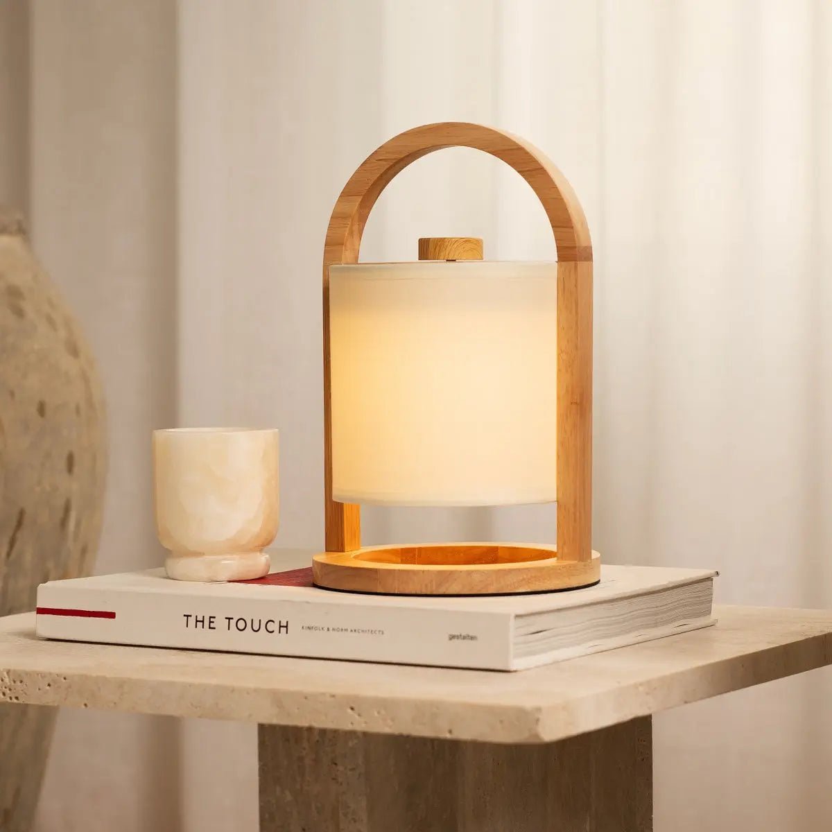 River lichtbruine houten oplaadbare lamp – Tavellio - Amsterdam (foto 7 van 10)