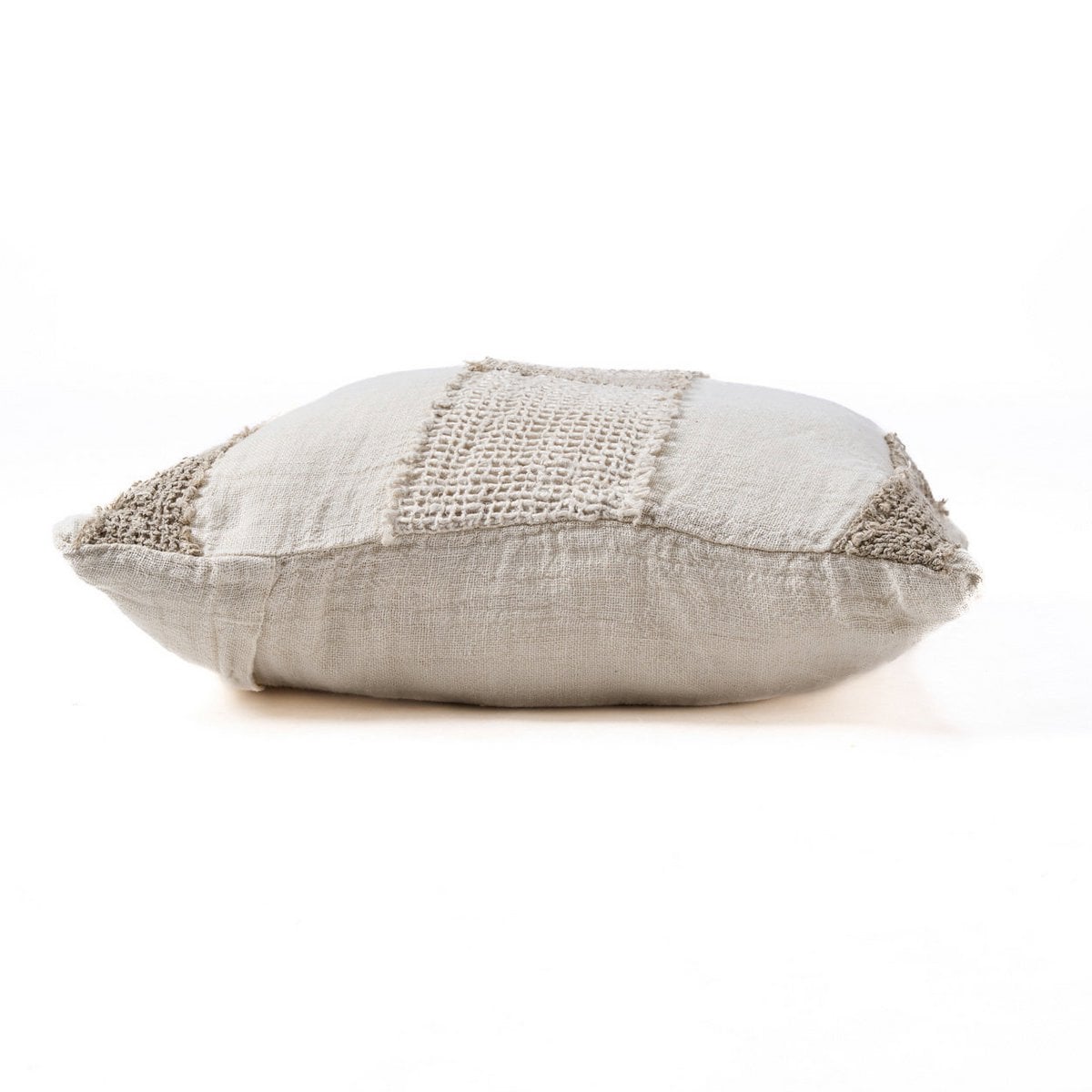 Kussenhoes met linnen draden - Wit naturel – Bazar Bizar Living (foto 5 van 6)