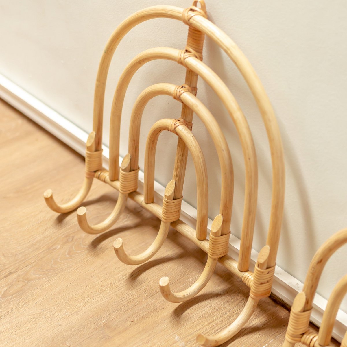 Rotan Kapstok Kapstokken Beige Wandhaken MAKU (2 maten)