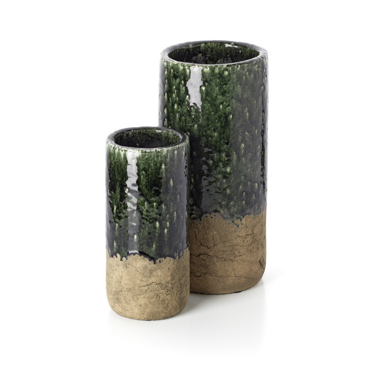The Moss Cylinder Vase - Concrete Green - L – Bazar Bizar Living (foto 4 van 6)