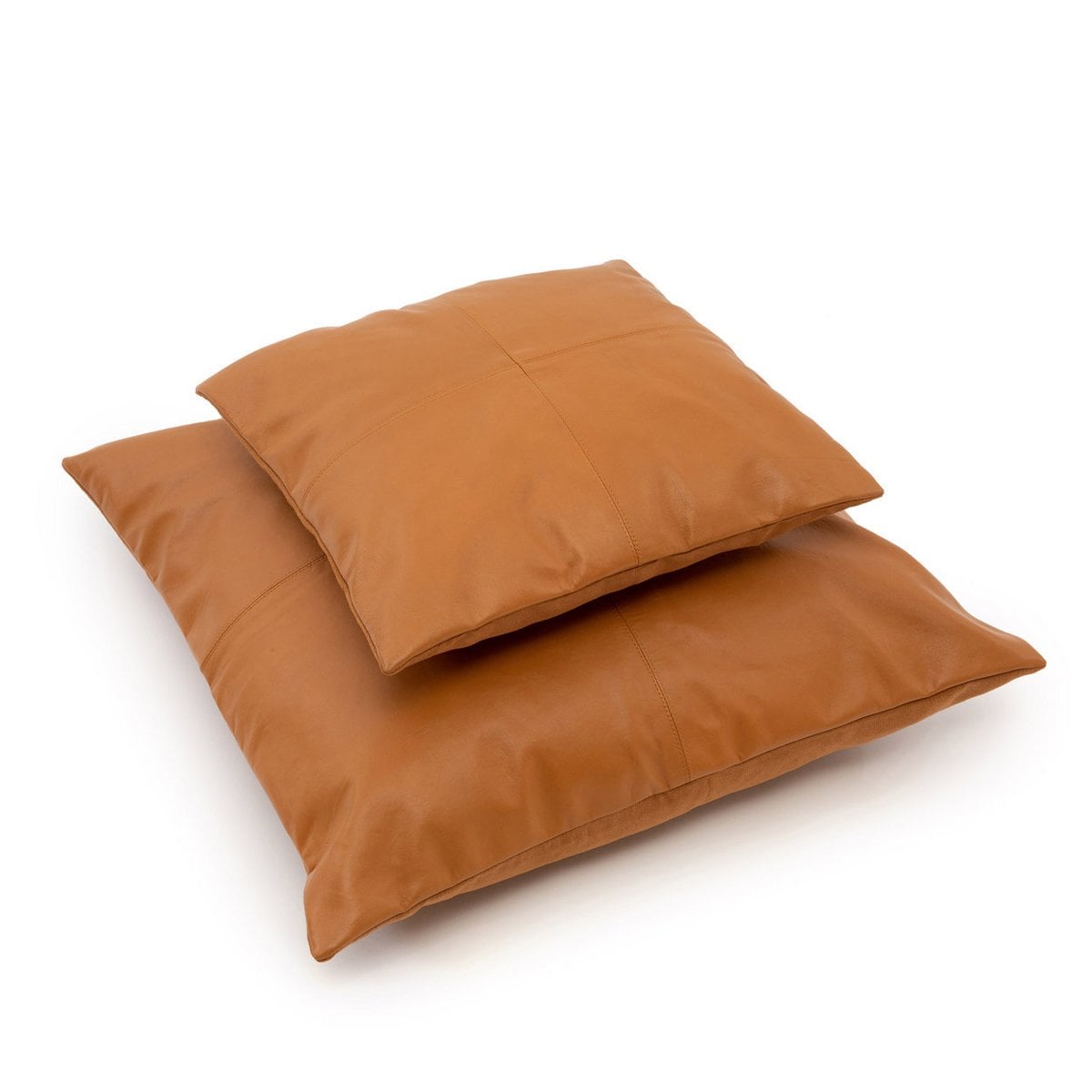 The Four Panel Leren Kussenhoes - Camel - 60x60 – Bazar Bizar Living (foto 4 van 7)