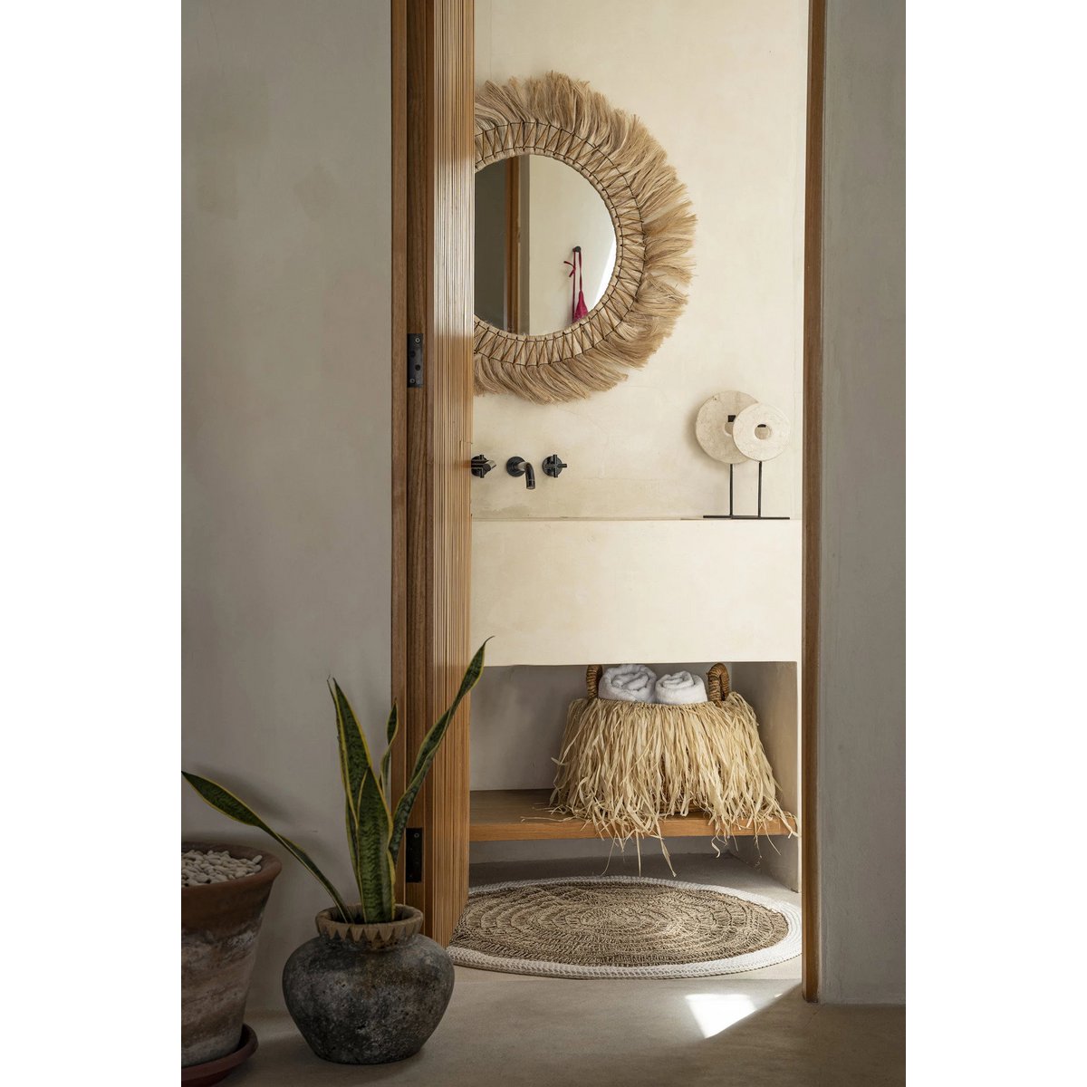 De Raffia-mand - M – Bazar Bizar Living (foto 3 van 7)