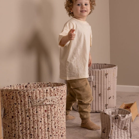 Moe Gewatteerde Opbergtas – Music Dino | Groot | 100% Biologisch Katoen