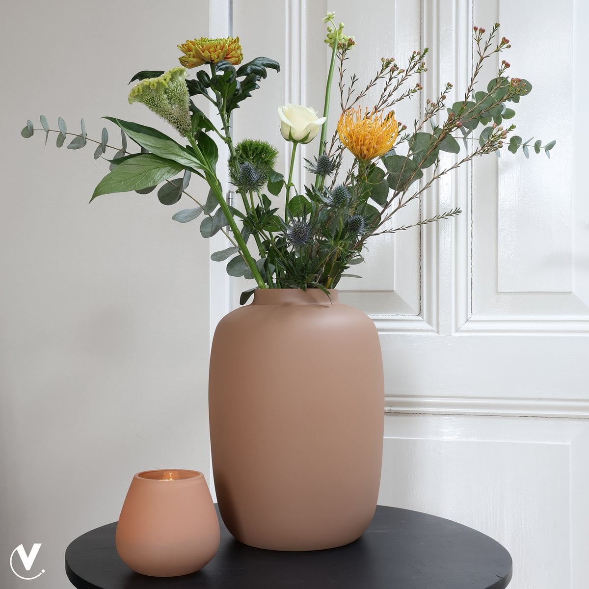 Waxinelichthouder - Tasman XS matte sand (set van 2 stuks) – Vase The World (foto 5 van 5)