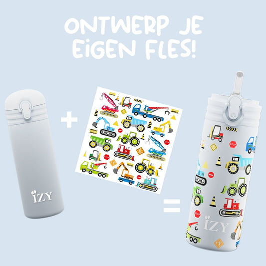 IZY Kids Thermosfles – Blue Machines – 350ML