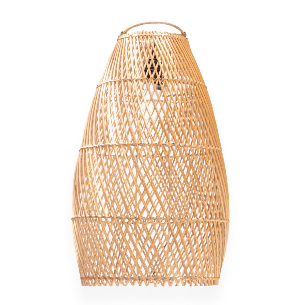 Rotan plafondlamp Boho lampenkap TABUNG – Soeji (foto 5 van 5)