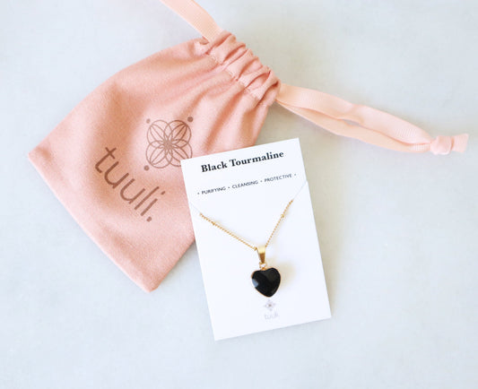 Zwarte Toermalijn Hart Ketting – bescherming & balans
