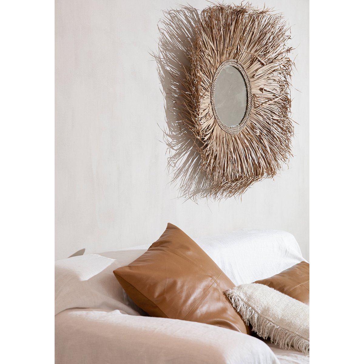 The Four Panel Leren Kussenhoes - Camel - 60x60 – Bazar Bizar Living (foto 5 van 7)