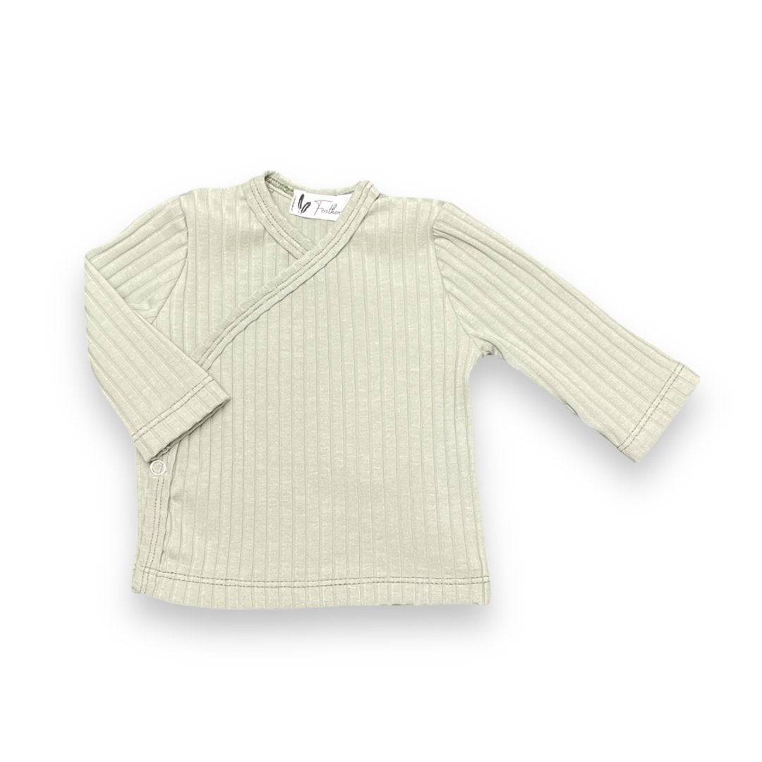 Overslagshirtje Wide Rib Jersey Dusty Green