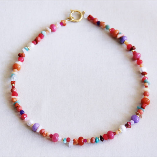 Gemengde kralenketting - kleurenmix