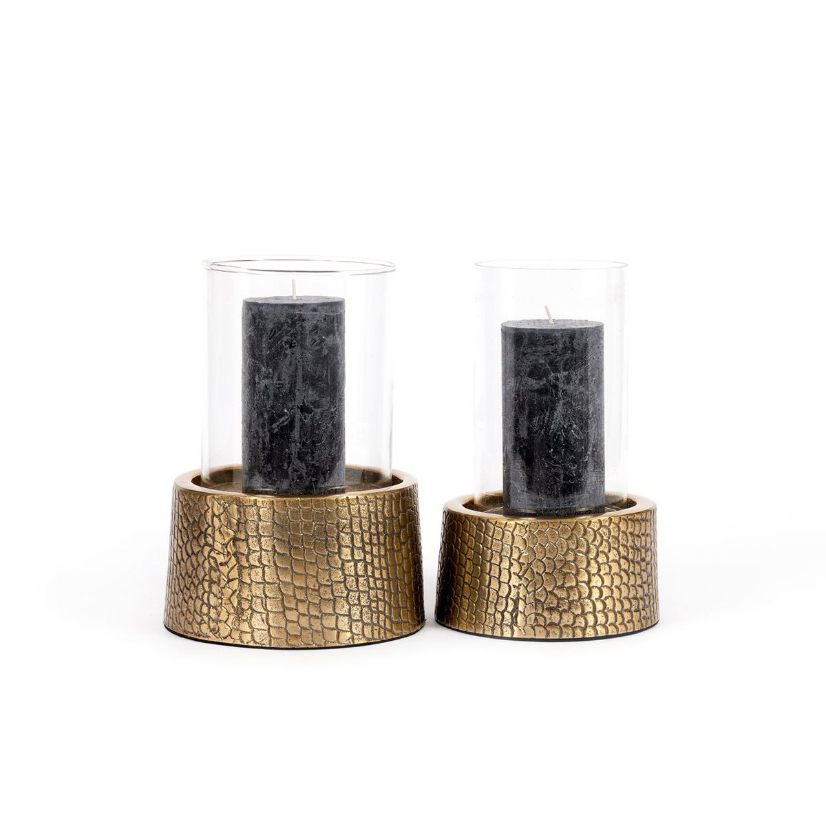 De Croco Kaarsenhouder met Glas - Messing - M – Bazar Bizar Living (foto 5 van 5)