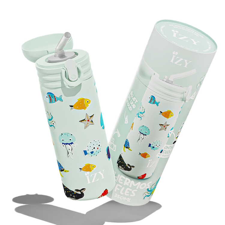 IZY Kids Thermosfles – Green Sea-Life – 350ML