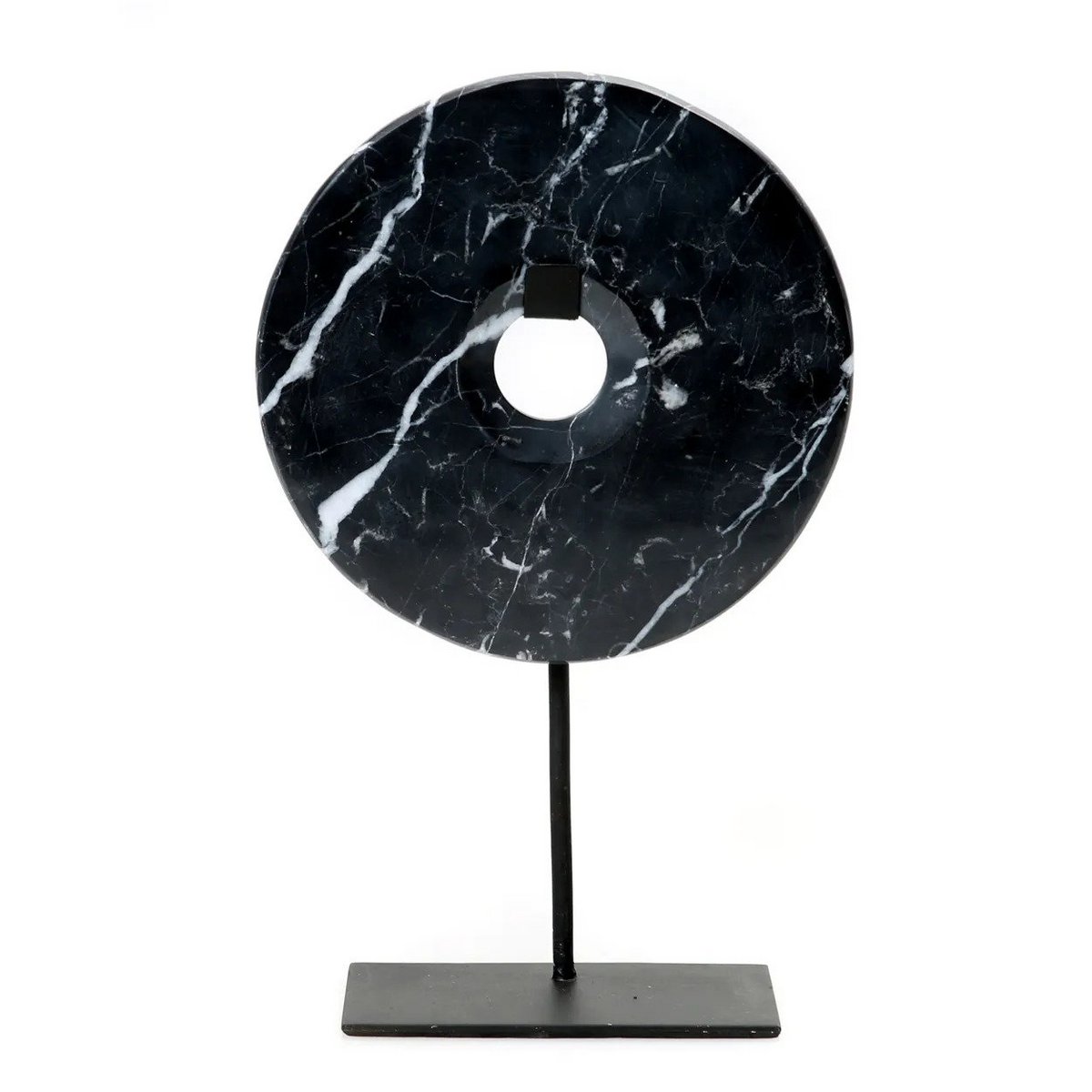 The Marble Disc on Stand - Zwart - L – Bazar Bizar Living