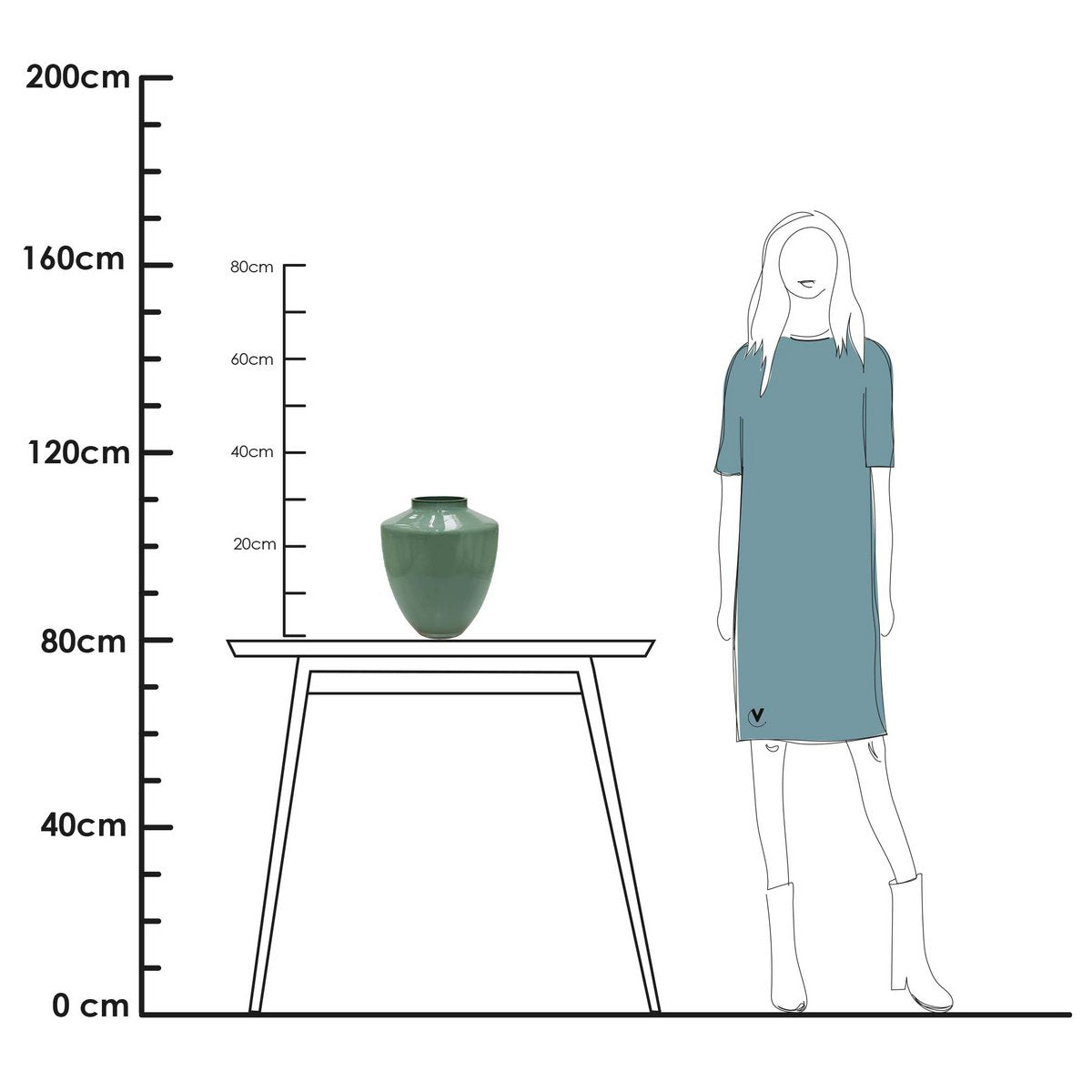 Vaas - Tugela pastel green – Vase The World (foto 3 van 4)