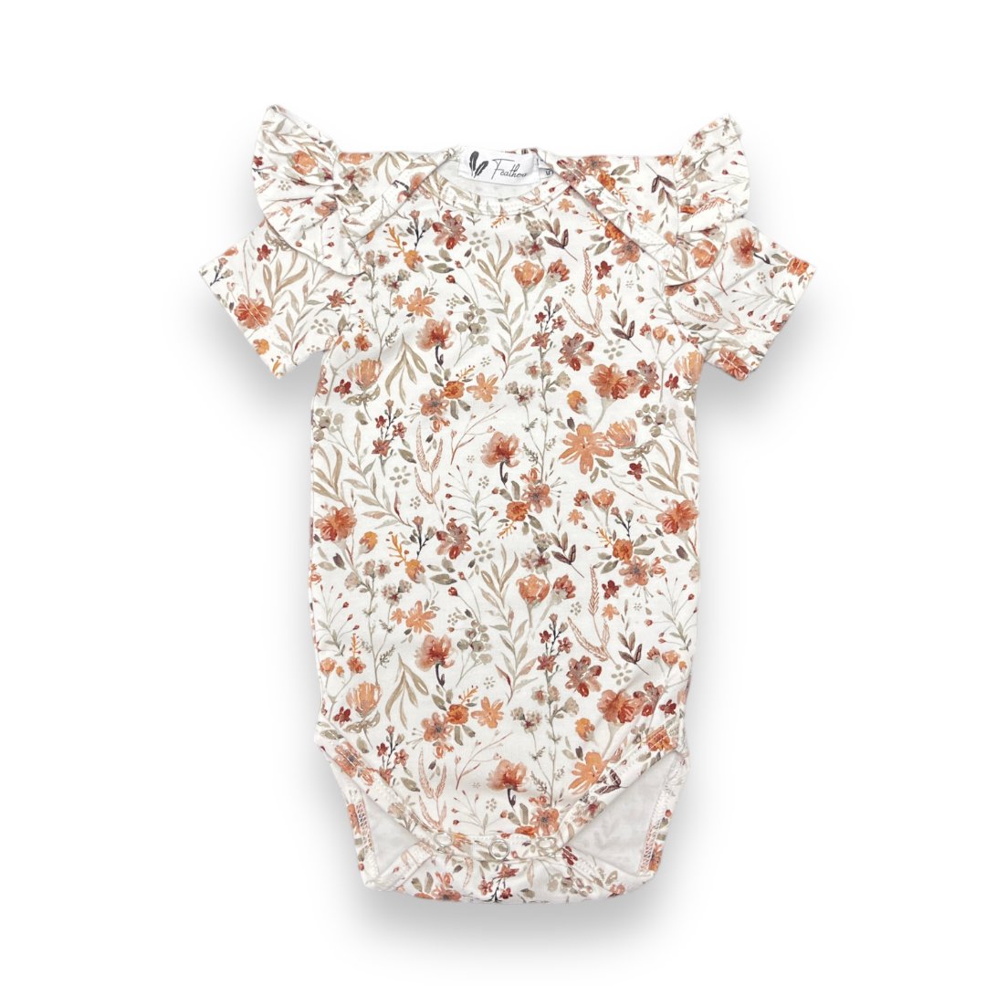 Rompertje Korte Mouw Ruffle Water Flower