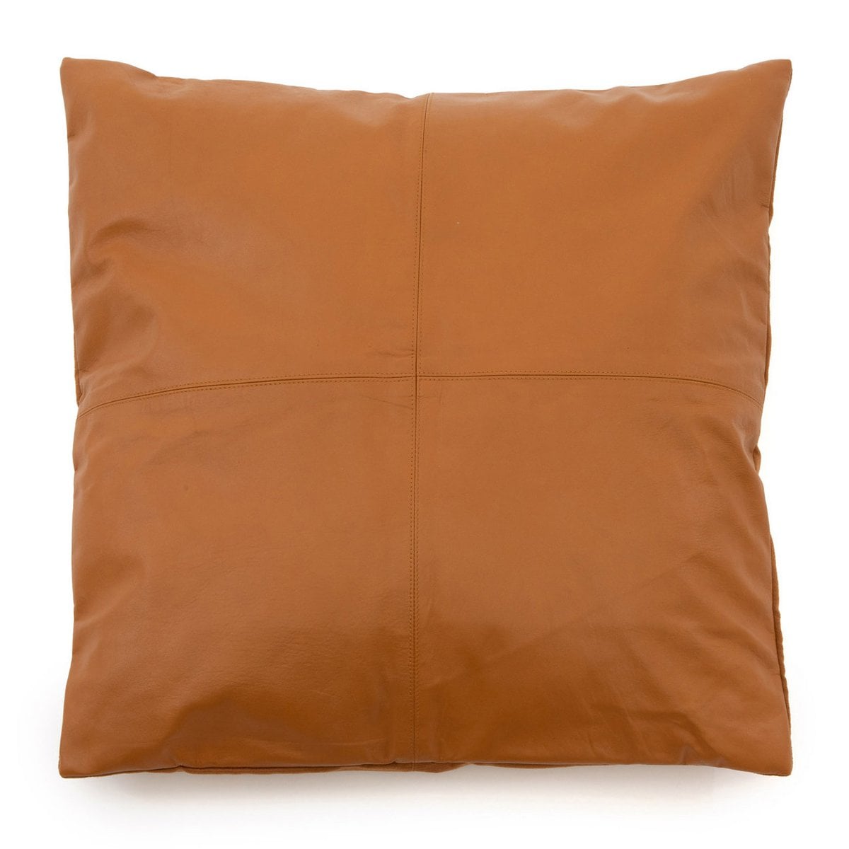 The Four Panel Leren Kussenhoes - Camel - 60x60 – Bazar Bizar Living