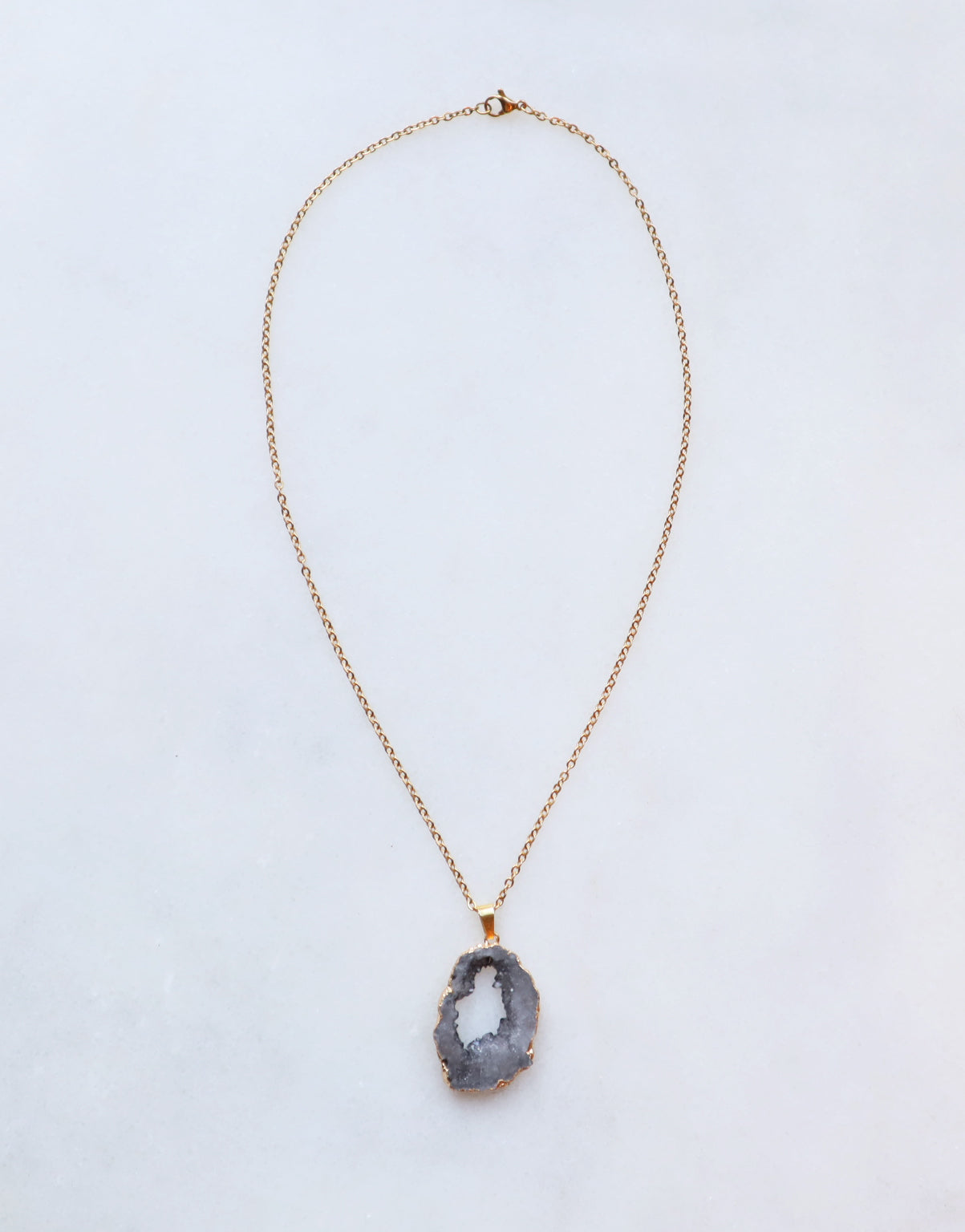 Smokey Druzy Sprinkle Ketting (S) – aarding & balans