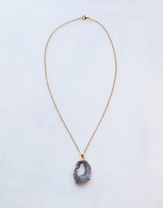 Smokey Druzy Sprinkle Ketting (S) – aarding & balans