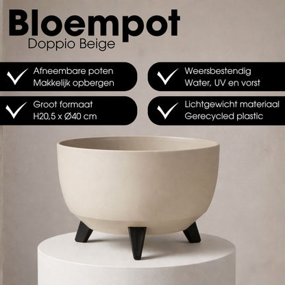 Plantenbak buiten Doppio Beige