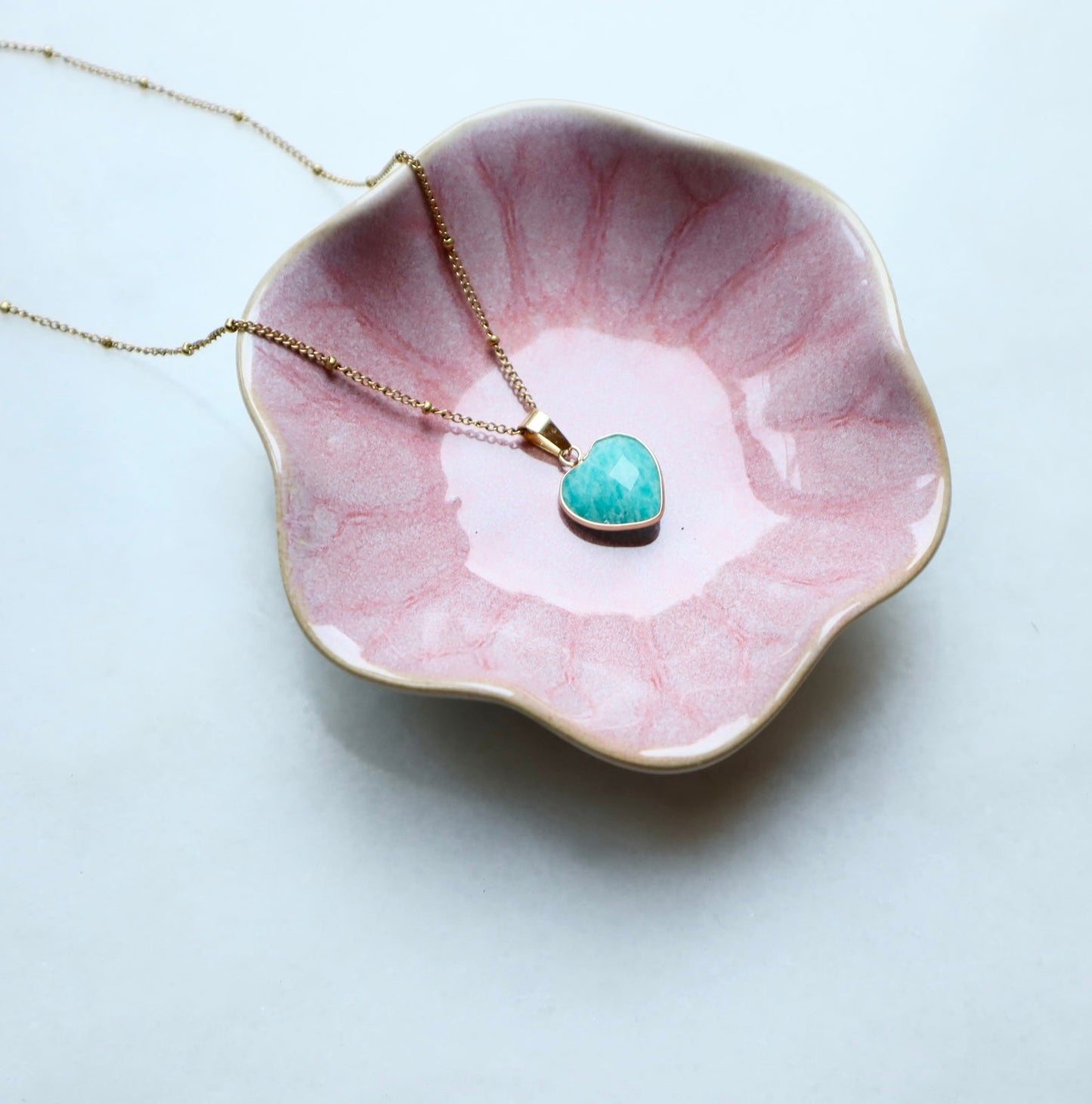 Amazoniet Hart Ketting – vrolijk & in balans