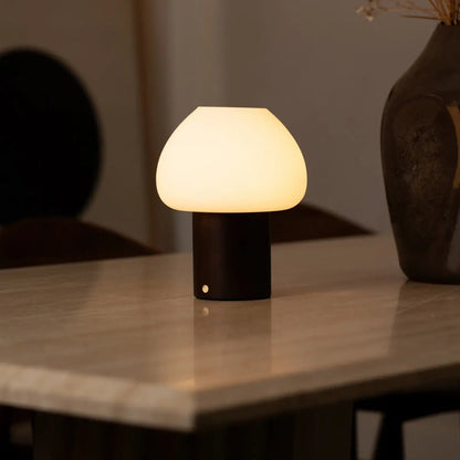 Fynn Donkerbruine Houten Oplaadbare Lamp