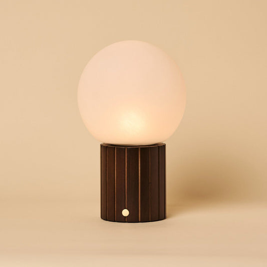 Nadine Dark Brown Rechargeable Table Lamp | 3 Light Colors, Modular Lampshade & Cordless