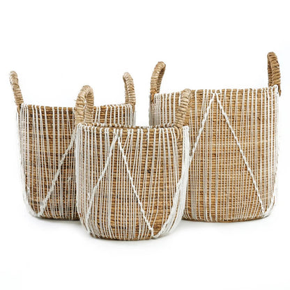 De rechte gestikte macrame -mand - l