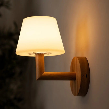Ted Lichtbruine Houten Oplaadbare Wandlamp