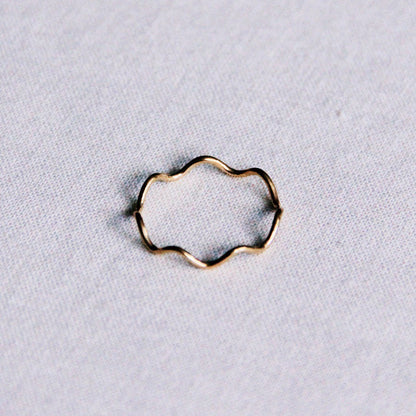 Roestvrijstalen minimalistische golfring - goud