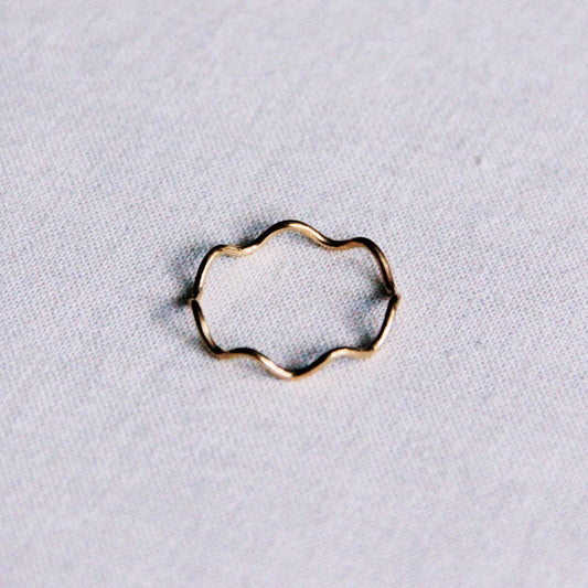 Roestvrijstalen minimalistische golfring - goud