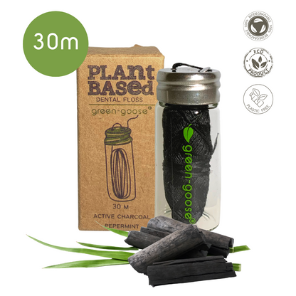 Green-Goose Bio-based Flosdraad – Met 3 Navullingen – Charcoal Mint