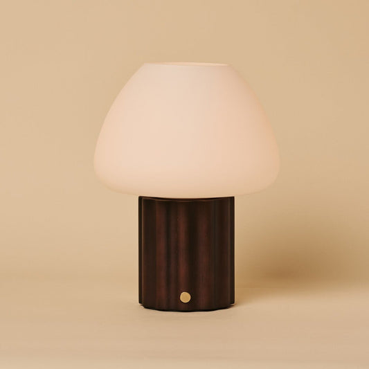 Sophie Dark Brown Rechargeable Table Lamp | Modular Lampshade, Dimmable & 3 Light Colors