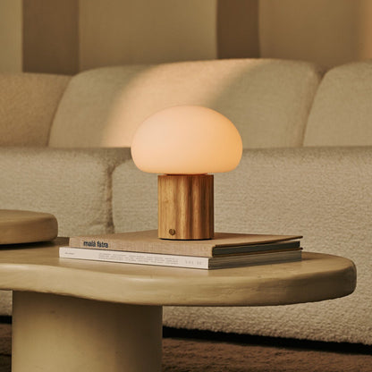 Jord Light Brown Rechargeable Table Lamp | Cordless, Unique & Up to 100 Hours of Light
