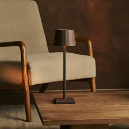 William Mocha Brown Rechargeable Table Lamp | Wireless Charging & 120-Hour Battery Life