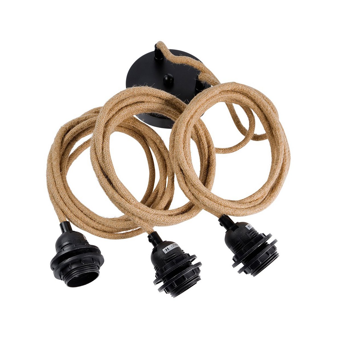 Fitting Lampen Plafond - Naturel Zwart - 3 Fittings – Bazar Bizar Living