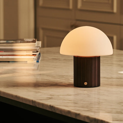 Siebe Dark Brown Rechargeable Table Lamp | Dimmable, Modular Lampshade & 3 Light Colors