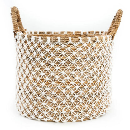 De gekruiste gestikte macrame -mand - l