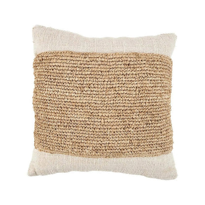 De Raffia Stempel Kussenhoes - Natuurlijk